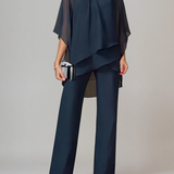 Women's Two-Piece Layered Set in Navy Blue