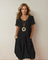 Women's Easy Casual Flow Midi Dress in Black
