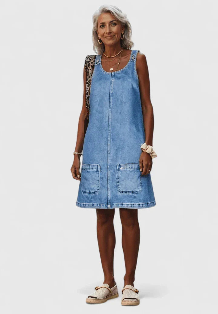 Zarisse Elegant Midi Dress in Blue