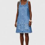 Zarisse Elegant Midi Dress in Blue