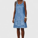 Zarisse Elegant Midi Dress in Blue