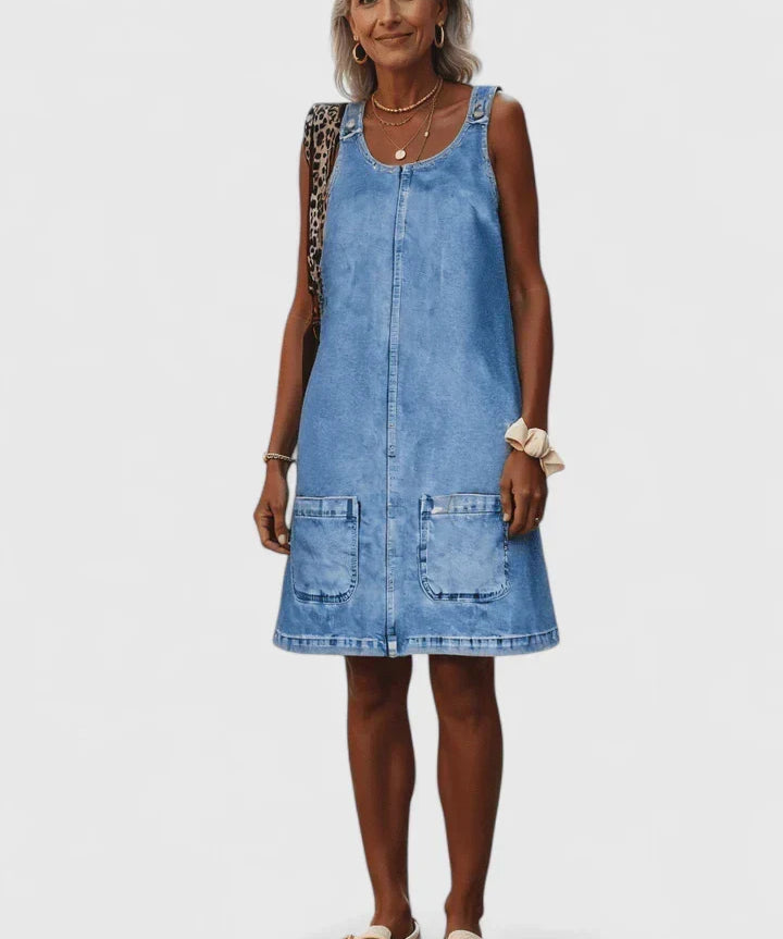 Zarisse Elegant Midi Dress in Blue