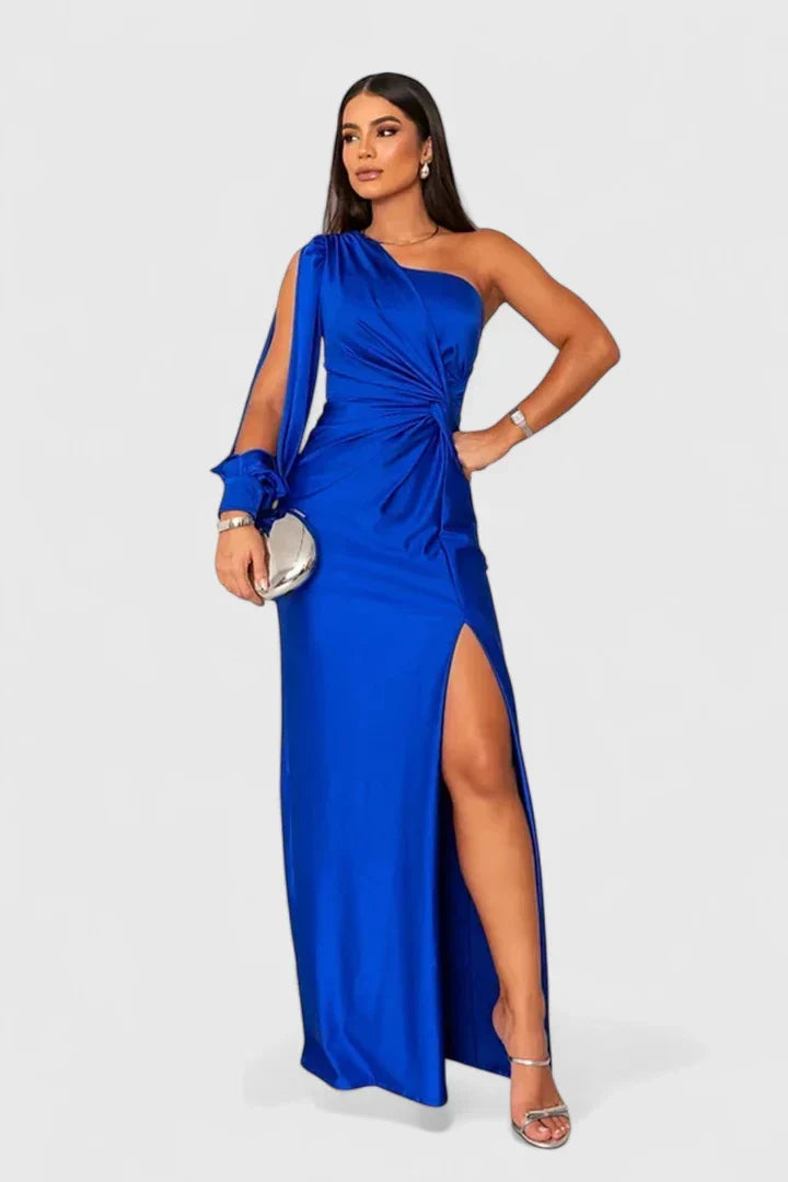 Alionessah Elegant Maxi Dress in Electric Blue
