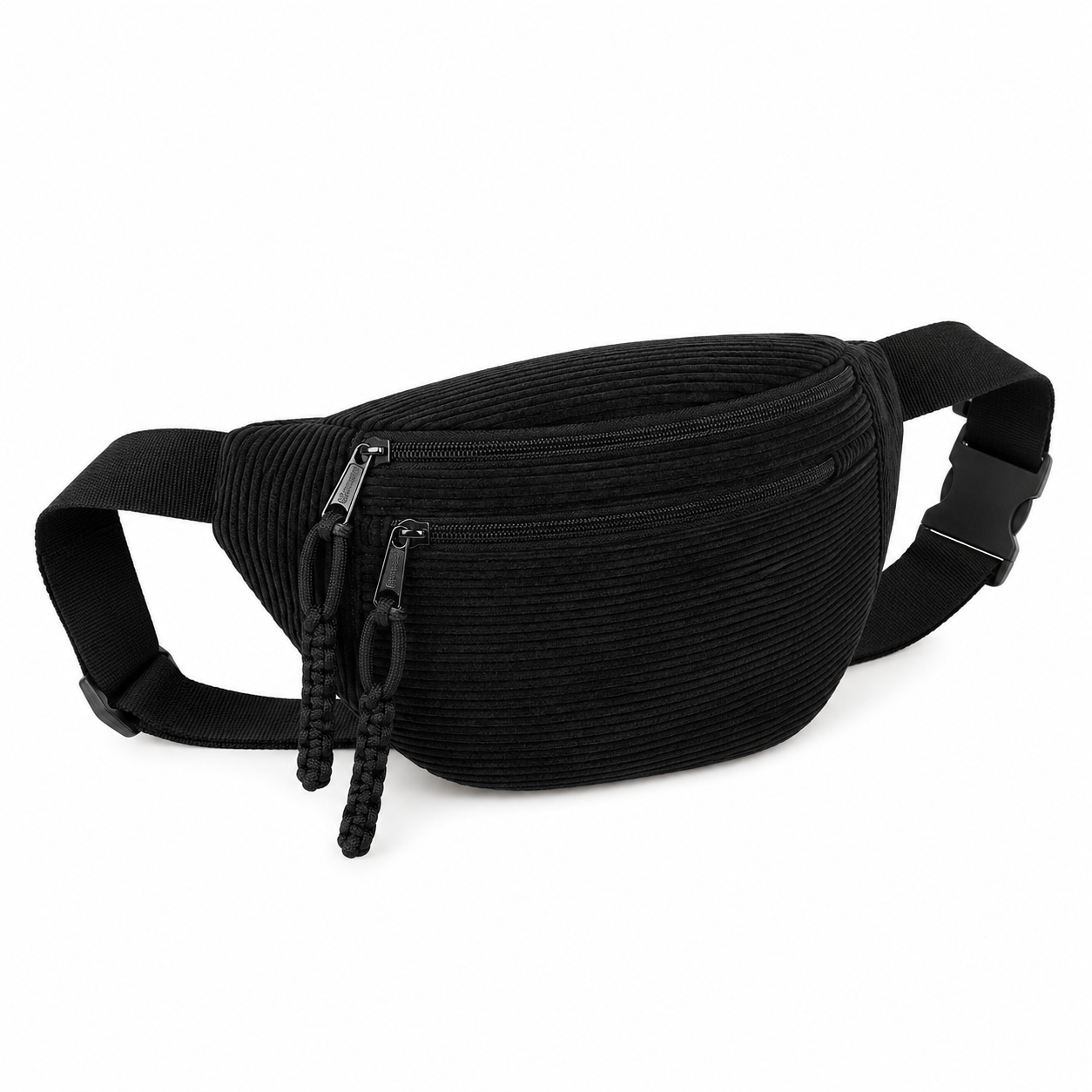 Women's Corduroy Shoulder Bag in Black