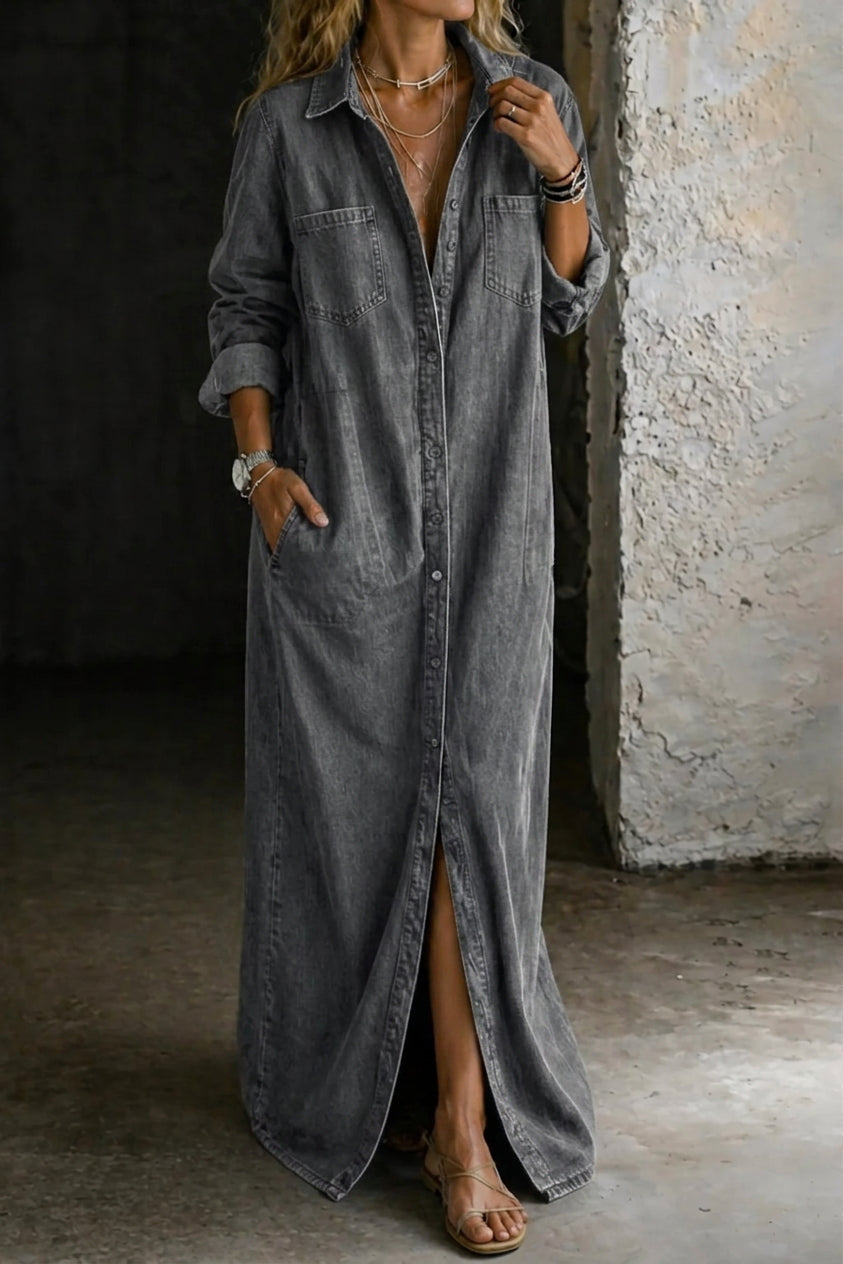 Women's Button-Front Denim Dress, photo 10