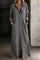 Women's Button-Front Denim Dress in Dark Gray