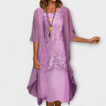 Penliah Elegant Midi Dress in Purple