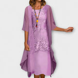 Penliah Elegant Midi Dress in Purple