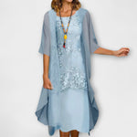 Penliah Elegant Midi Dress in Sky Blue