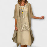 Penliah Elegant Midi Dress in Yellow