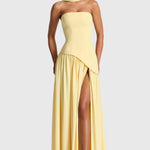 Marisela Sophisticated Maxi Dress in Lemon
