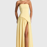Marisela Sophisticated Maxi Dress in Lemon