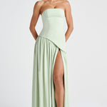 Marisela Sophisticated Maxi Dress in Mint