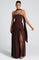 Marisela Sophisticated Maxi Dress in Brown