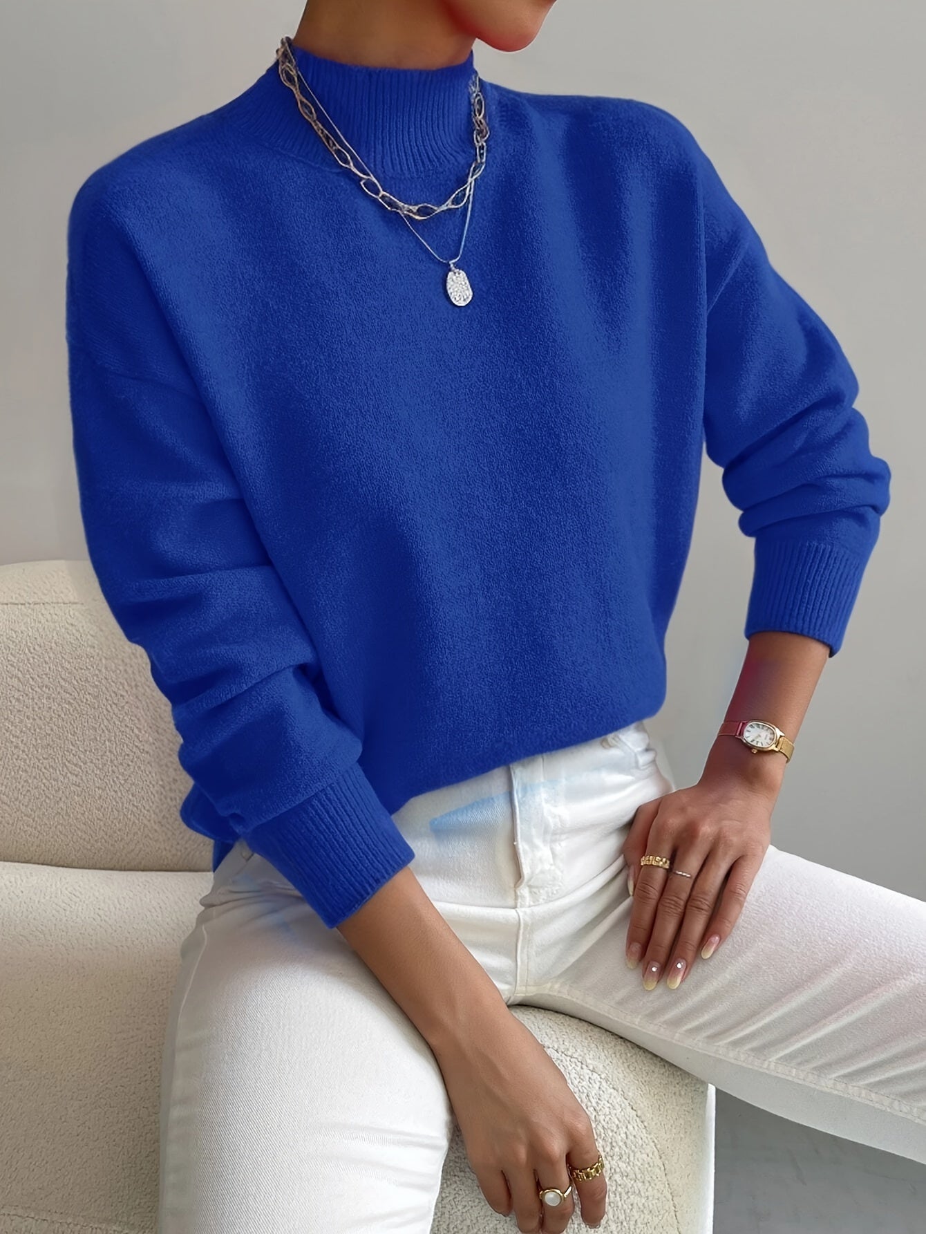 Women's Elegant Warm Sweater in Blue