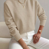 Women's Elegant Warm Sweater in Beige