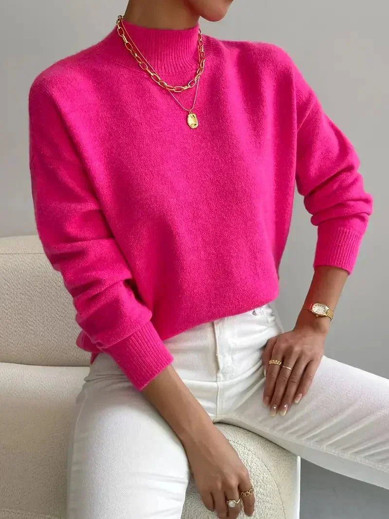 Women's Elegant Warm Sweater in Pink
