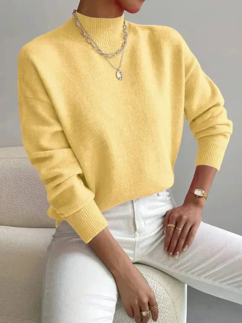 Women's Elegant Warm Sweater in Yellow