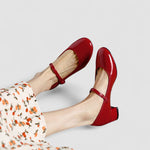 Sydney Comfort Mary Janes in Red