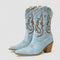 Women's Comfort Denim Ankle Boots in Sky Blue