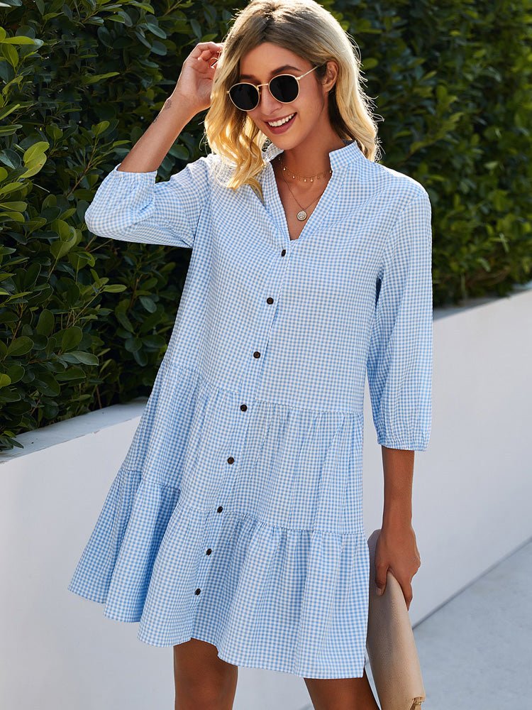 Women's Flowy Day Midi Dress in Blue