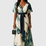 Xavrynah Sophisticated Dress in Green