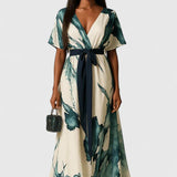 Xavrynah Sophisticated Dress in Green