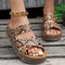 Women's Comfort leather sandals in Multi Brown