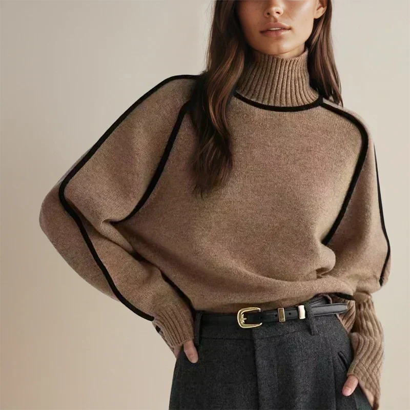 Women's Cotton-Blend Turtleneck Sweater