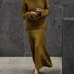 High Neck Sweater and Ribbed Maxi Skirt Set, photo 11