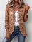 Vintage Bohemian Floral Print Ruffled Jacket in Brown