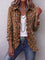 Women's Bohemian Animal-Print Ruffled Jacket in Brown