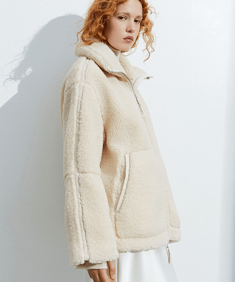 Oversized Teddy Jacket with Stand Collar, photo 2
