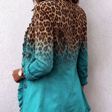 Elspeth Leopard Ombre Ruffle Blazer Jacket, photo 4