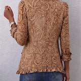 Vintage Bohemian Floral Print Ruffled Jacket, photo 2