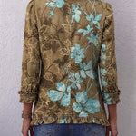 Boho Gradient Vintage Floral Ruffle Jacket, photo 2