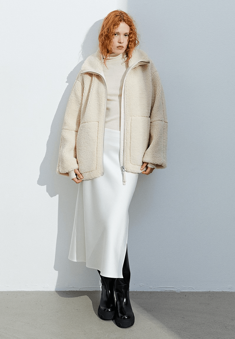 Oversized Teddy Jacket with Stand Collar, photo 4