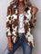 Women's Cow-Print Ruffle Jacket in Brown