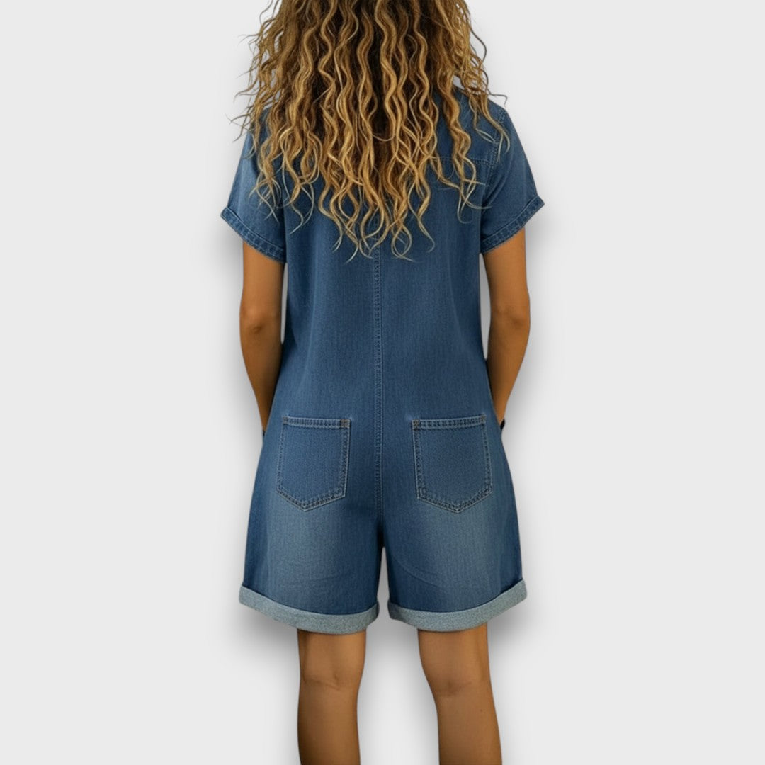 Clara Vintage Denim-Look Romper, photo 2