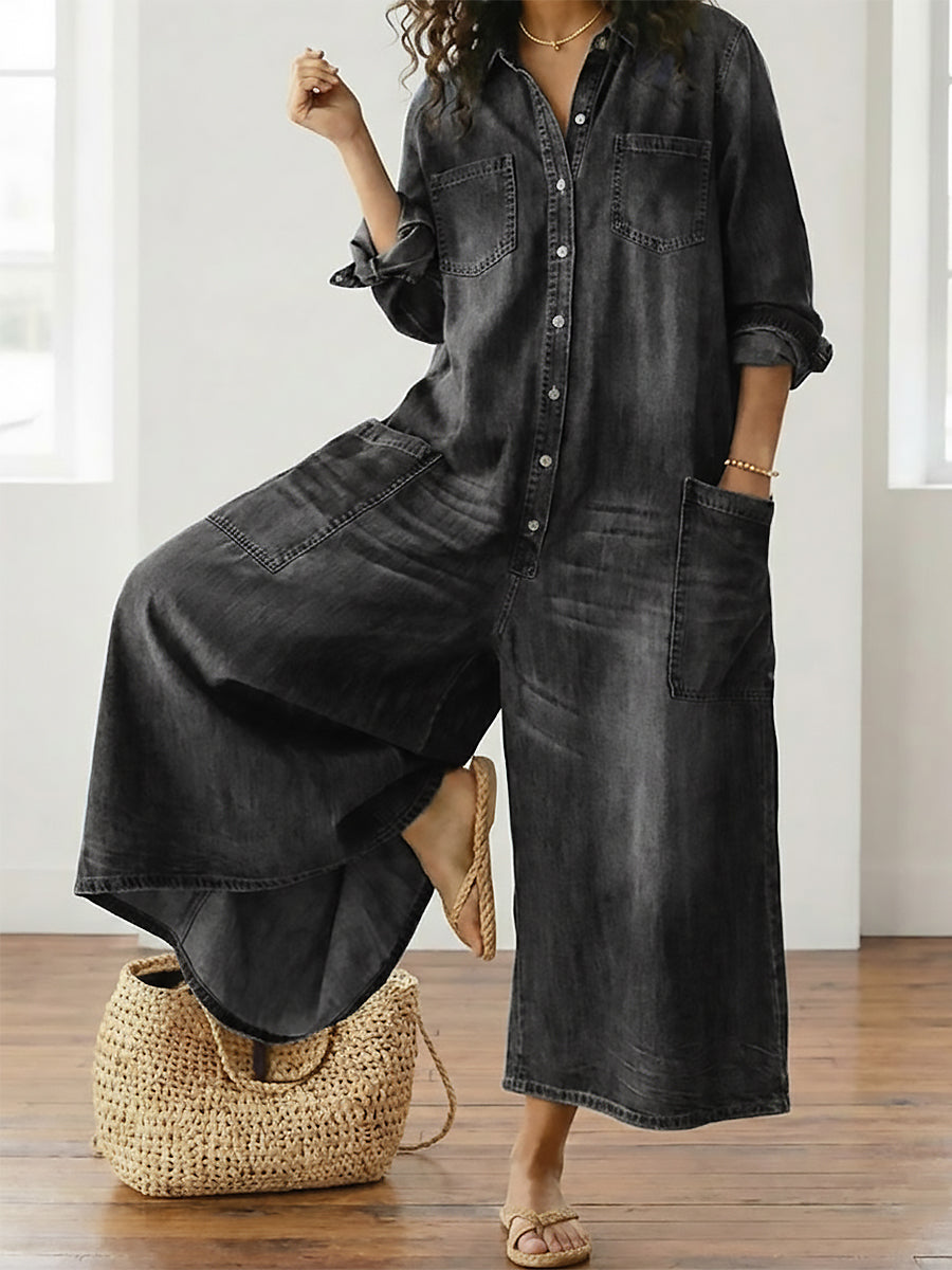Women's Cotton Denim Jumpsuit, photo 9