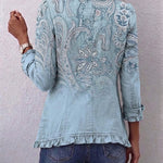 Estrella Vintage Paisley Print Ruffled Jacket, photo 2