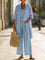 Effortless Linen-Cotton Three-Piece Set in Blue