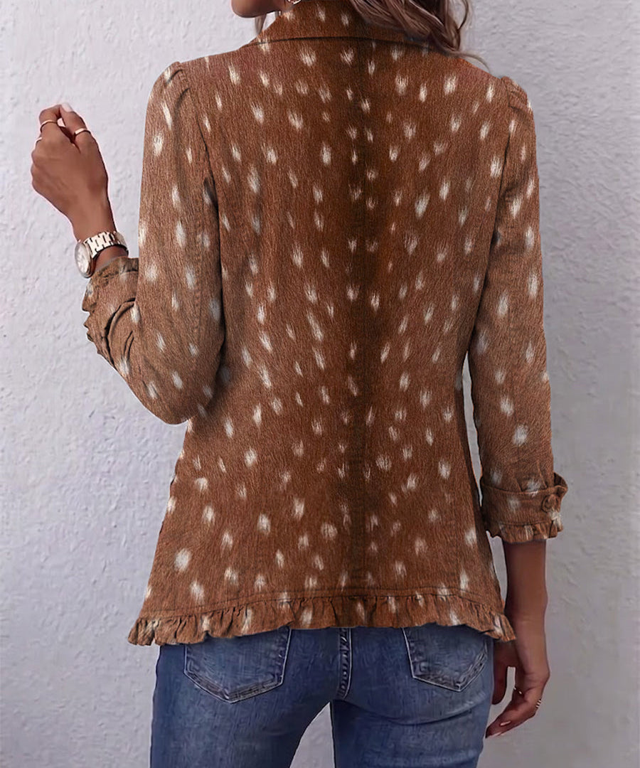 Women's Bohemian Animal-Print Ruffled Jacket, photo 2