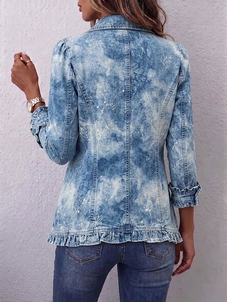 Boho Gradient Botanical Ruffle Jacket, photo 2