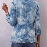 Boho Gradient Botanical Ruffle Jacket, photo 2