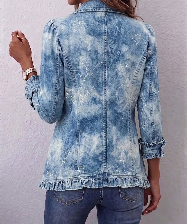 Boho Gradient Botanical Ruffle Jacket, photo 2