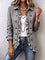 Women's Gingham Ruffled Button-Down Jacket in Black