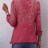 Anouk Vintage Paisley Print Ruffled Jacket, photo 2