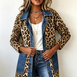 Women's Long Leopard and Denim Jacket, photo 3