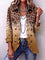 Elspeth Leopard Ombre Ruffle Blazer Jacket in Ochre